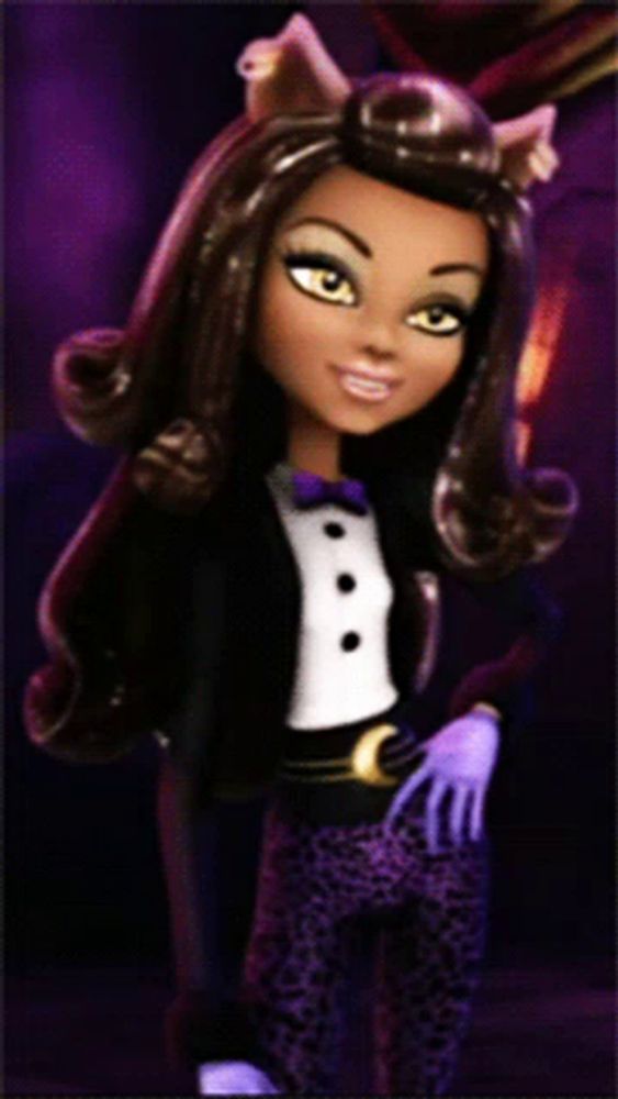 a monster high doll is wearing a tuxedo and bow tie