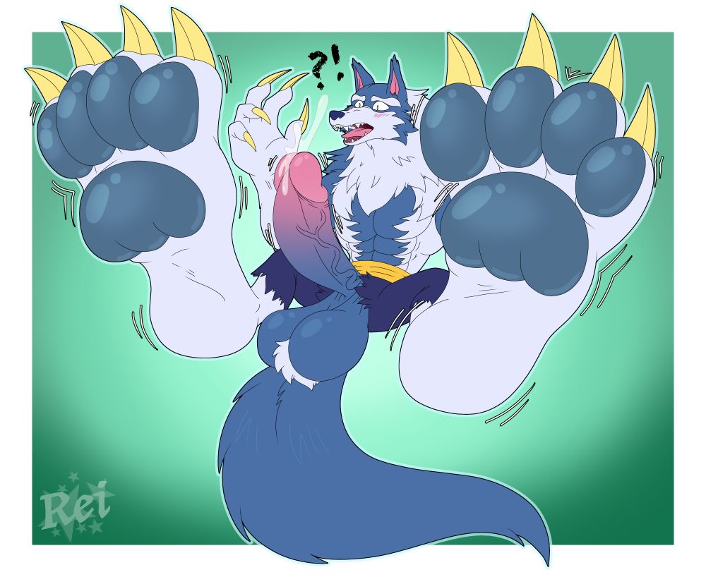 Jon Talbain, the kung fu werewolf, having been particularly training his kicking is met with some sudden growth results to his efforts. His strong pawed feet growing multiple times their size, pawpads plumping out, strong toes extending, soles elongating, widening and growing more sensitive, and heels becoming slightly more defined. The cursed werewolf reacting in shock, elevating his now massive stompers in the air, completely taken by surprise by his changes, unable to hide his excitement. One would assume him to be excited to have new powerful assets to assist to best his opponents and challengers, but judging by his blushing cheeks, and massive drooling turgid erection that has exploded out of his martial arts pants he might have more than his newly obtained physical prowess on his mind~...

He might be training his dexterity with his massive, supple and nubile footpaws, to get better footwork with his new proportions...

...and definitely will be spending hours stroking himself off his his lewd meaty feet, sandwiching his now constantly aroused cock between both his soles, ejaculating powerfully on his moist pads, to soak up his musky fluids, for when he's recovering from a powerful orgasm he can lap up his perverted mess with his slobbering tongue, prod and at his supple pads with his clawed fingers and wolfish snout, huffing in his intense collections of scent, only to throw him back into an intense arousal, his cock going full mast again quickly, his refractory period practically nonexistent, fated to train his masterful control and routine with his massive lewd paws until he tires himself out one way or another, unable to keep up with the cleanup from previous depraved discharges onto himself, making his lewd, erogenous, arousal inducing paws even more sensitive, depravingly enticing and irresistible 