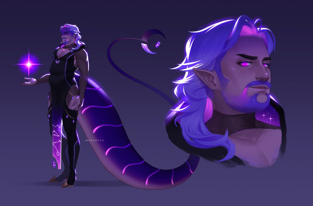 genderbent moonbtch design but this time the lighting is dark and evil looking so he's even hotter