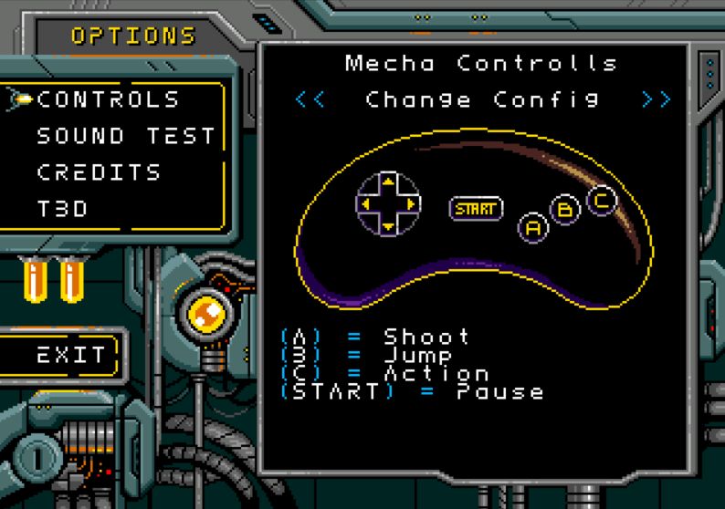 New graphics for the options screen in Sega Genesis game, Gilgamech