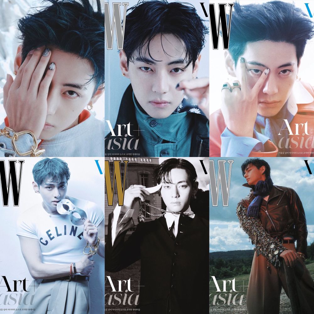 Different covers of W Korea featuring Kim Taehyung 