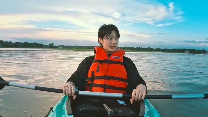 Jungkook canoeing