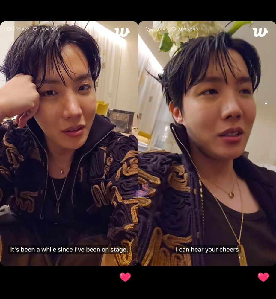 Hobi, in his brown patterned stage outfit 