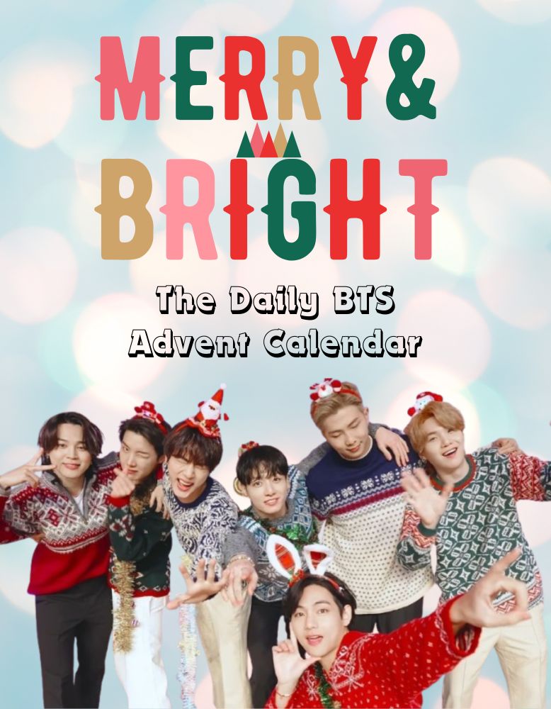 A Christmas graphics featuring BTS