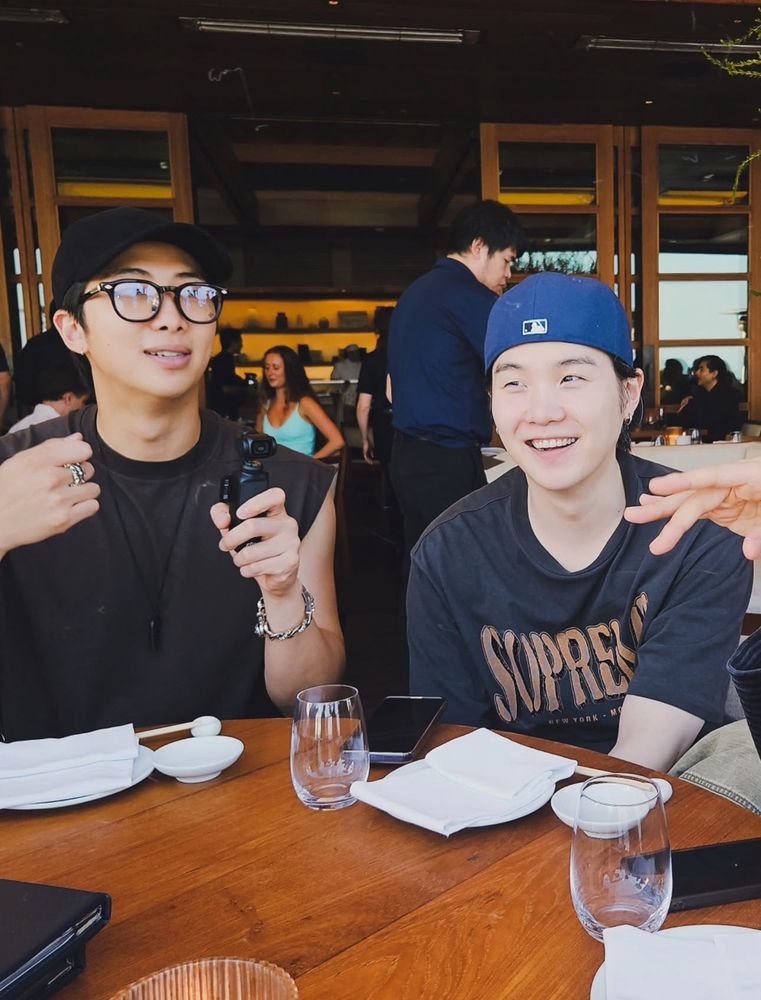 Namjoon and Yoongi at the table