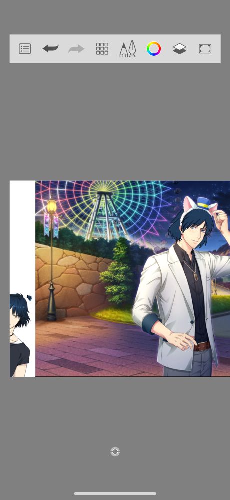 Original image is a SR tier card of Tokiya Ichinose, from the now-service-ended mobile game, Uta no Prince-sama Shining Live. From the one of the Theme Park sets. Drawn over slightly to represent Ren from DRAMAtical Murder