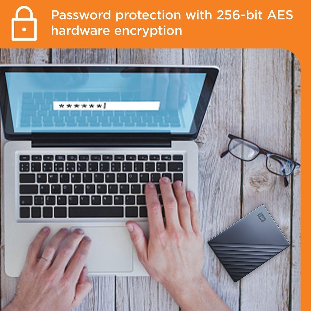 Enjoy easy access to your important files wherever you are with this high-capacity USB-C ready storage device. Help securely back up your data with the included Acronis True Image for Western Digital software, fortified with robust protection against ransomware threats. As you prepare to go, add an extra level of security with password protection for peace of mind for your journeys.