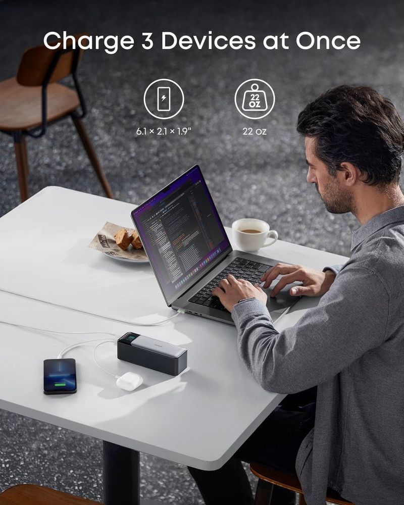 Featuring a 24,000mAh capacity and 140W max fast charging, keep your devices powered during long trips or heavy use with the Anker 737 Power Bank.
