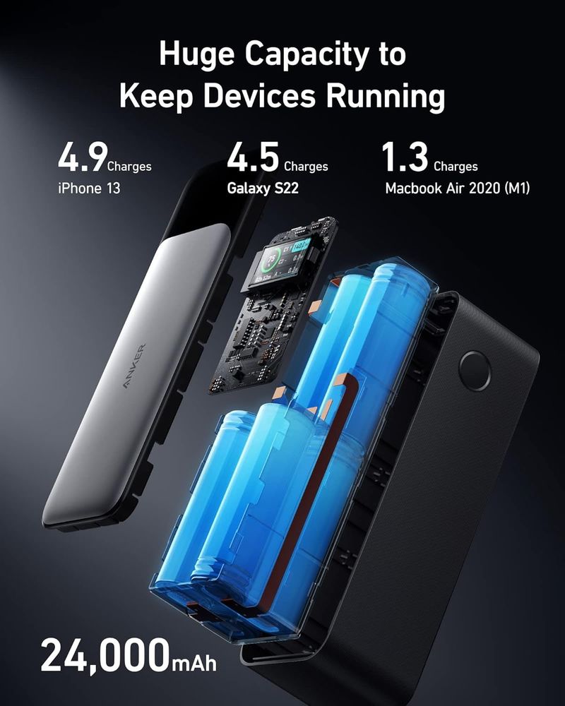 Featuring a 24,000mAh capacity and 140W max fast charging, keep your devices powered during long trips or heavy use with the Anker 737 Power Bank.