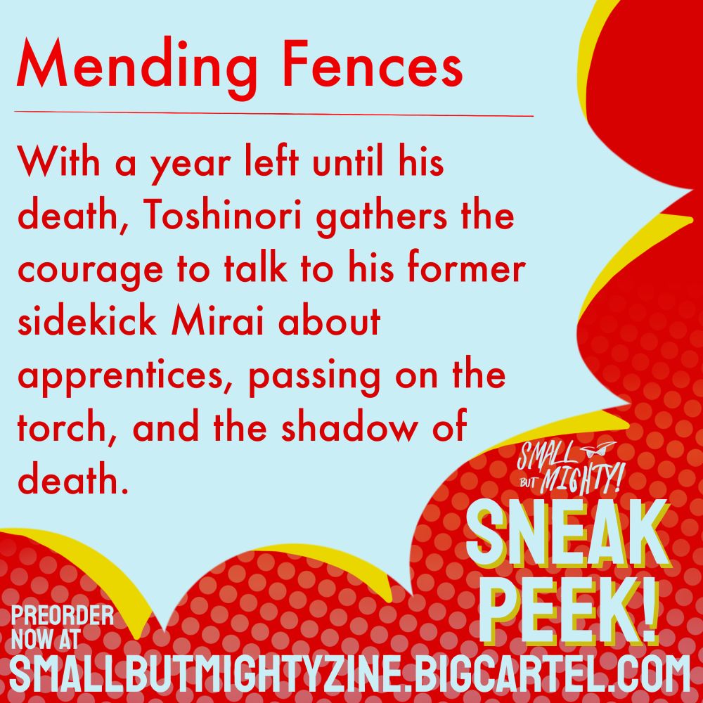 Title: Mending Fences
Summary: With a year left until his death, Toshinori gathers the courage to talk to his former sidekick Mirai about apprentices, passing on the torch, and the shadow of death.
