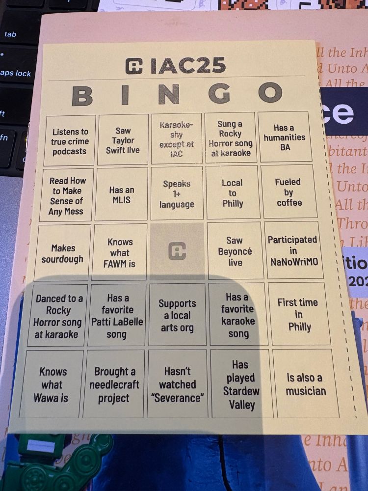 Conference bingo card to help attendees connect with each other. 