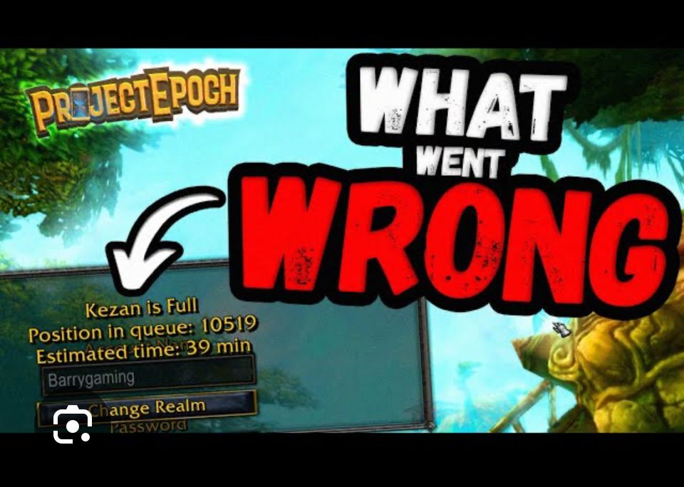 YouTube video covering the rough launch of project epoch with users complaining like they are shareholders. Title is “project epoch: what went wrong” with a ss of a queue exceeding 10k