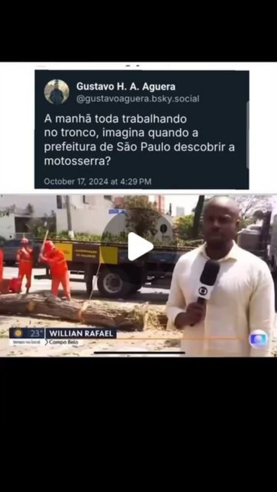 Gustavo Henrique Apoloni Aguera on Instagram: "A prefeitura de São Paulo não tem motoserra."