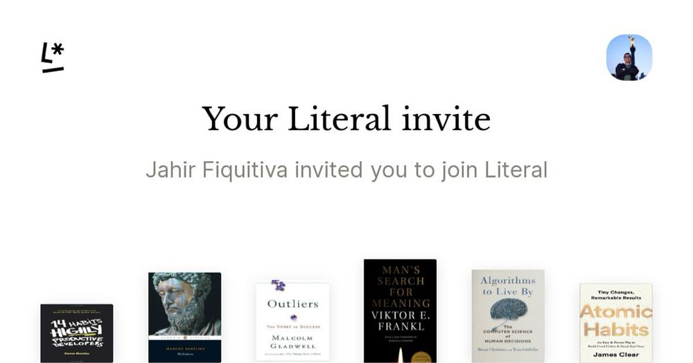 You've been invited by Jahir Fiquitiva | Literal