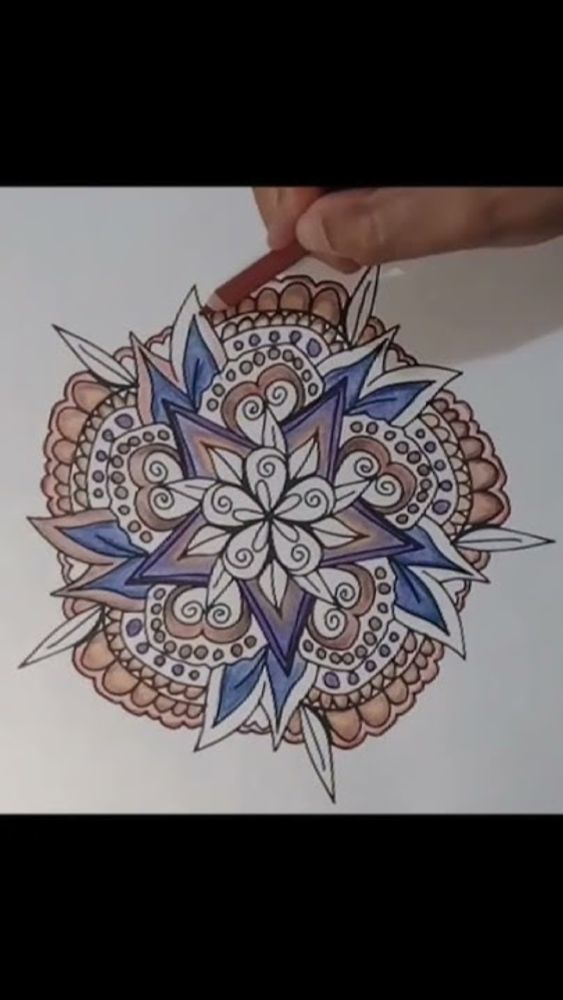 Experience the soothing art of mandala coloring! 🎨✨ #mandalaart