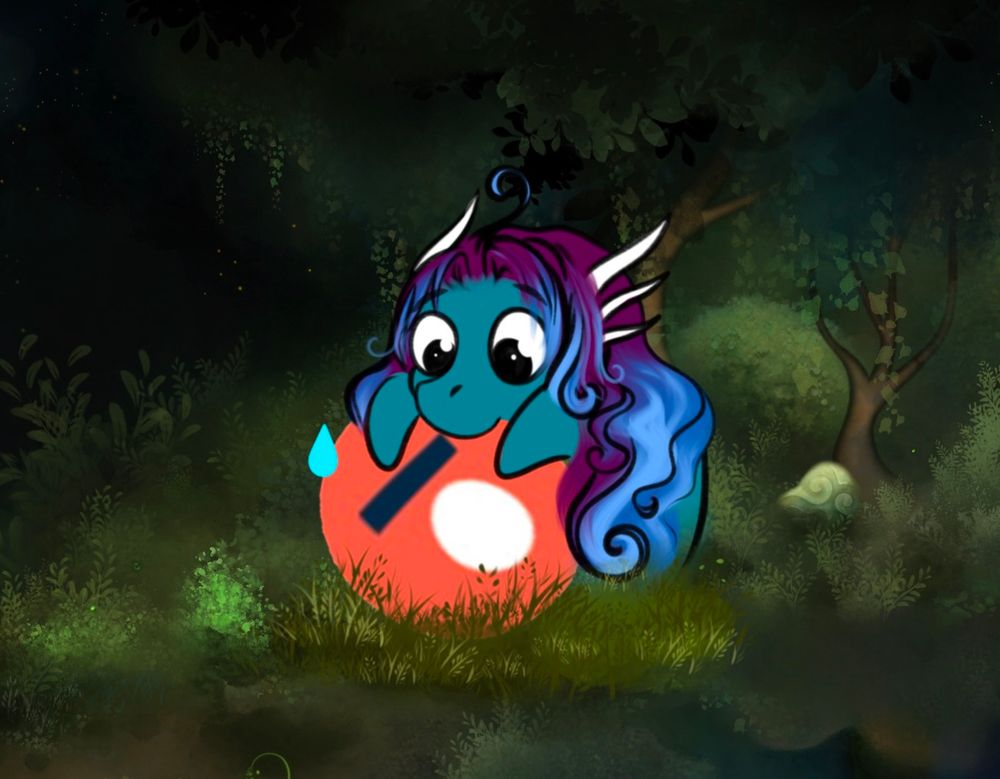 Shimmer nomming the patreon logo 