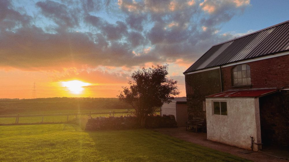 The stable at sunset 