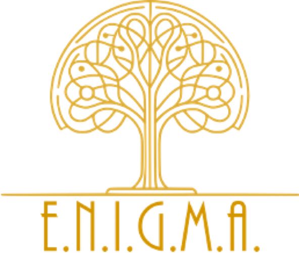 Enigma project logo: Brain-shaped tree with neurons.