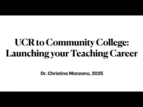 🎓From Grad School to the Classroom: A Teaching Career Path with Dr. Christina Manzano