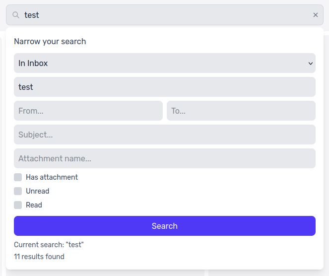NexMail - search mails fucntion