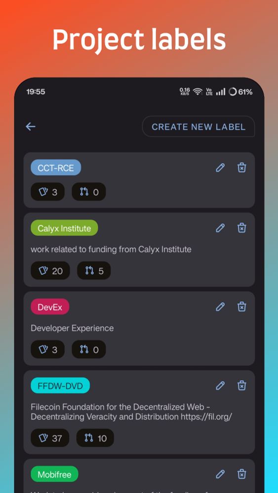 LabNex: project labels