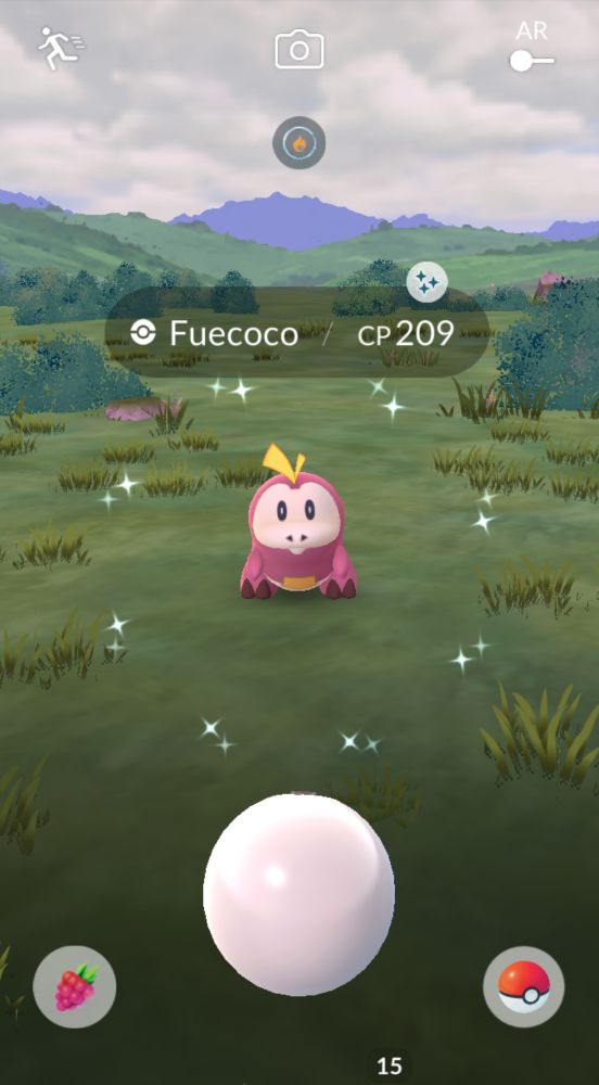 Shiny Fuecoco in the wild
