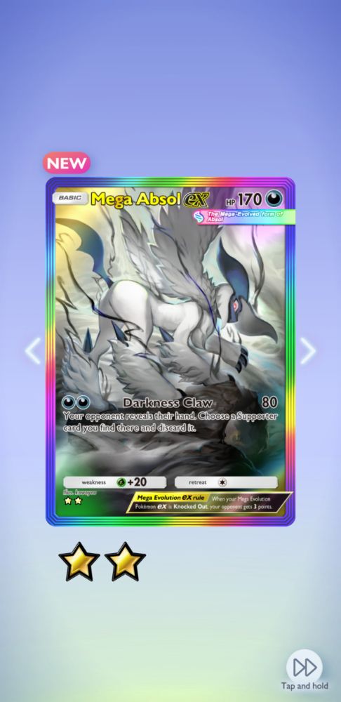 Mega Absol EX rainbow rare card from Pokemon TCG Pocket Mega Rising
