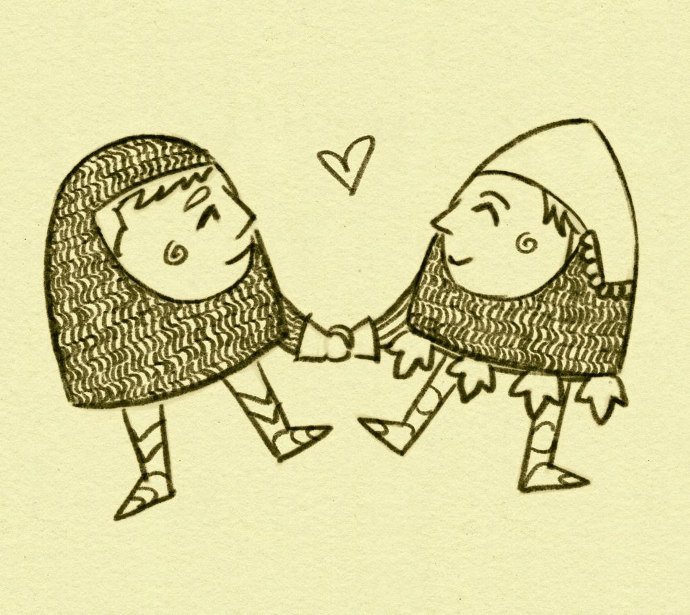 hansry doodle inspired by a 13th century manuscript drawing