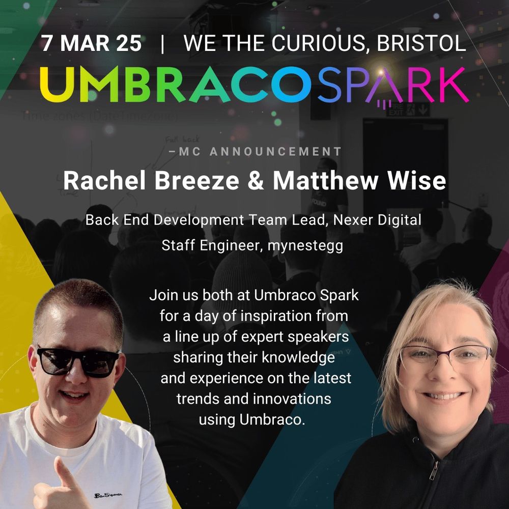Announcing Rachel Breeze and Matthew Wise as MC's at Umbraco Spark