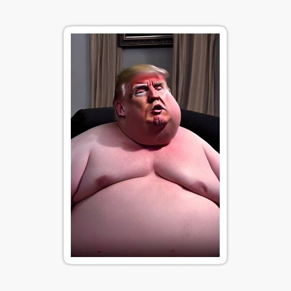 A caricature of a fat Donald Trump 