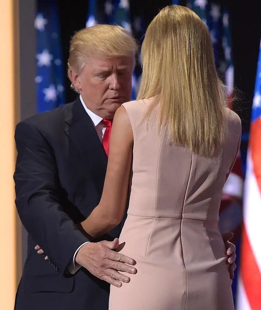 Trump holding onto an adult ivanka inappropriately 