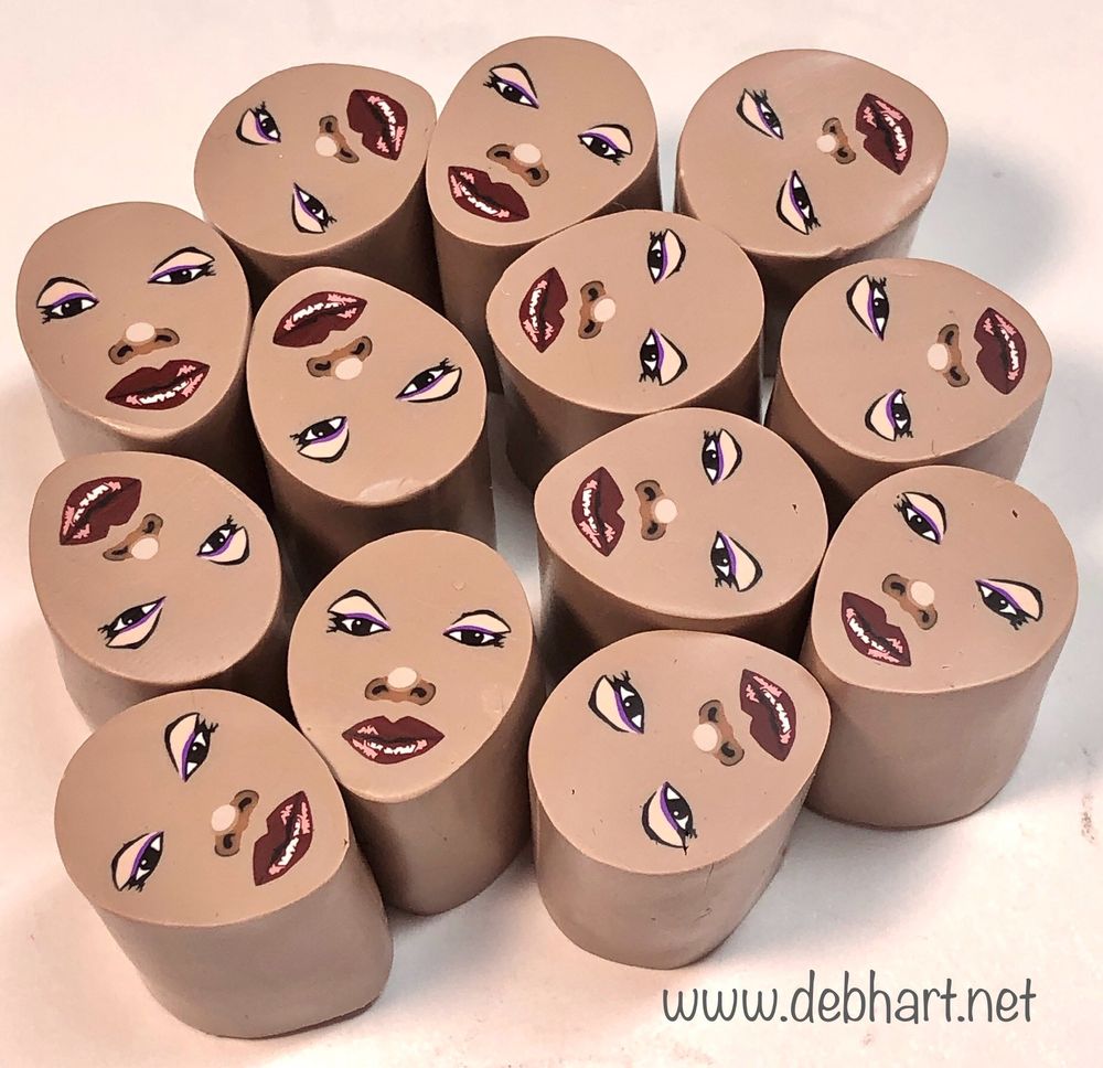 Polymer clay face cane