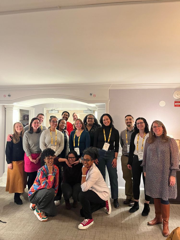 Group photo of MOSAIC K99 fellows, the MOSAIC program organizer, and the co-directors of the ASCB MOSAIC Program. List of people in the photo (attempted left to right but folks are bunched):

Front row: Tigist Tamir, Erica Rodriguez, Jaye Gardiner

Middle row: Ewa Bomba-Warzcak, Jennifer Landino, Adelita Mendoza, Durre Muhammad, Leah Gates, Joan Pulupa, Evan Ratzan, Laura Newman, Kalynda Gonzales Stokes

Back row: Mike Boyce, Karl-Frederic Vieux, Mary Munson, Chrystal Starbird