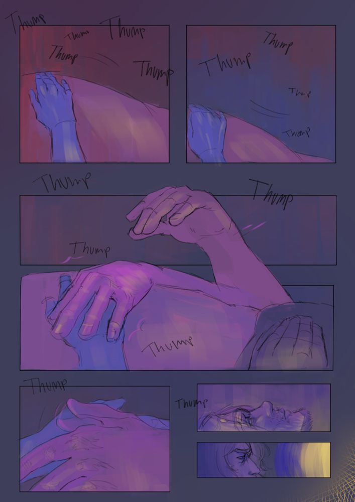 Summary continued: Jayce breathes for a moment and then moves and presses his own hand into Viktor's. He then rubs his thumb into the back of Viktor's hand but doesn't move otherwise. Viktor feels a sadness with regards to Jayce. 