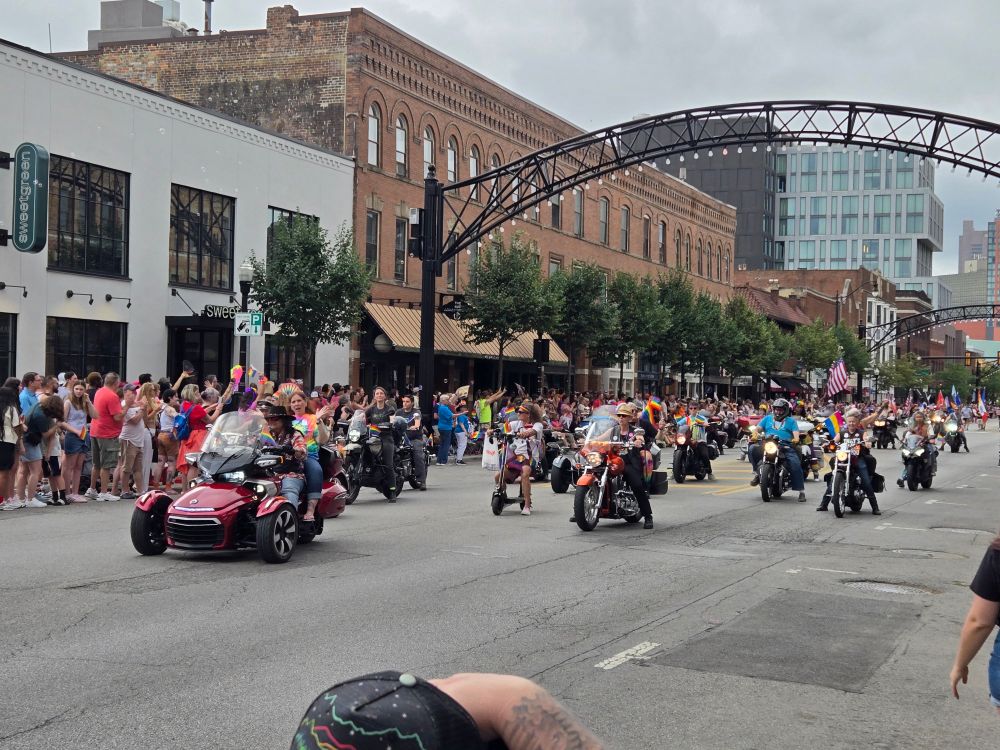 more dykes on bikes! and the back of a  photographer's head!