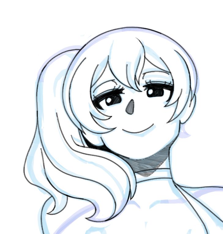 sketch with linework of Ubel from Frieren. just linework for now!