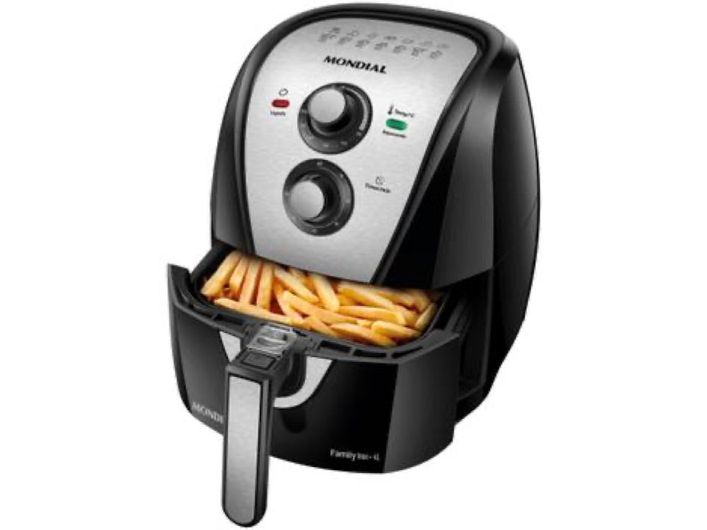 Fritadeira Elétrica sem Óleo/Air Fryer Mondial Family AFN-40-BI Preto 4L com Timer - Fritadeira sem Óleo / Air Fryer - Magazine Achadosdaluh04