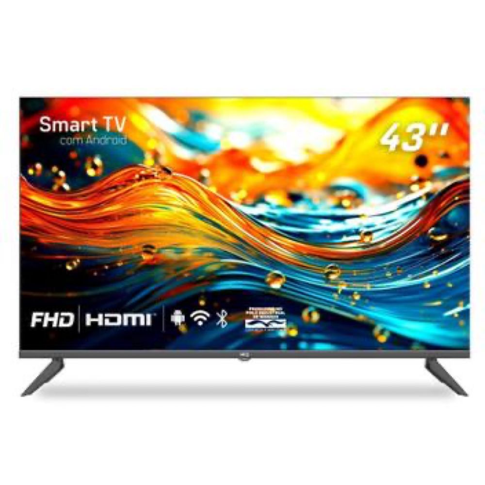 Smart TV HQ 43" Full HD tela sem bordas Android 12 design Slim HQS43NKHM - Smart TV - Magazine Achadosdaluh04