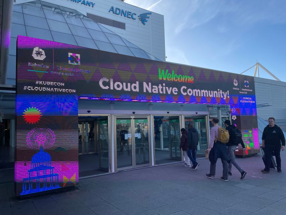 KubeCon entrance at ExCel London