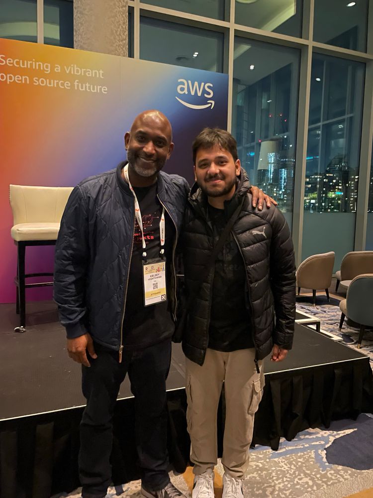 With Kelsey Hightower at the AWS co-located party
