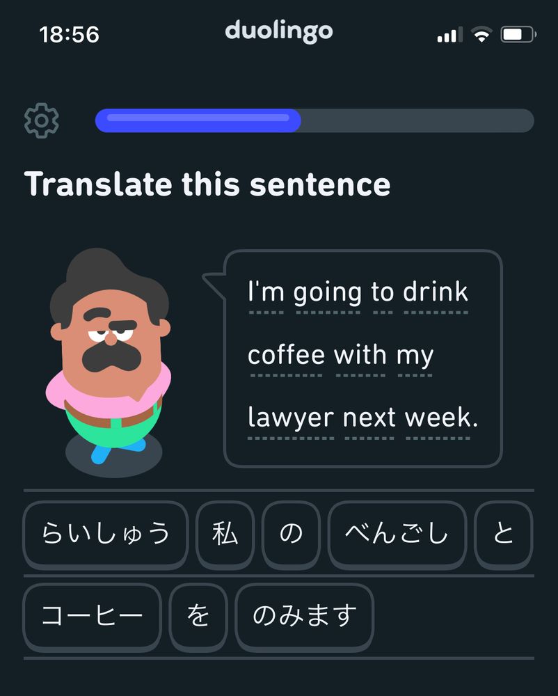 Screenshot from Duolingo 