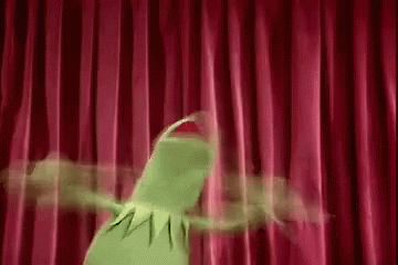 GIF of Kermit the frog wildly flailing