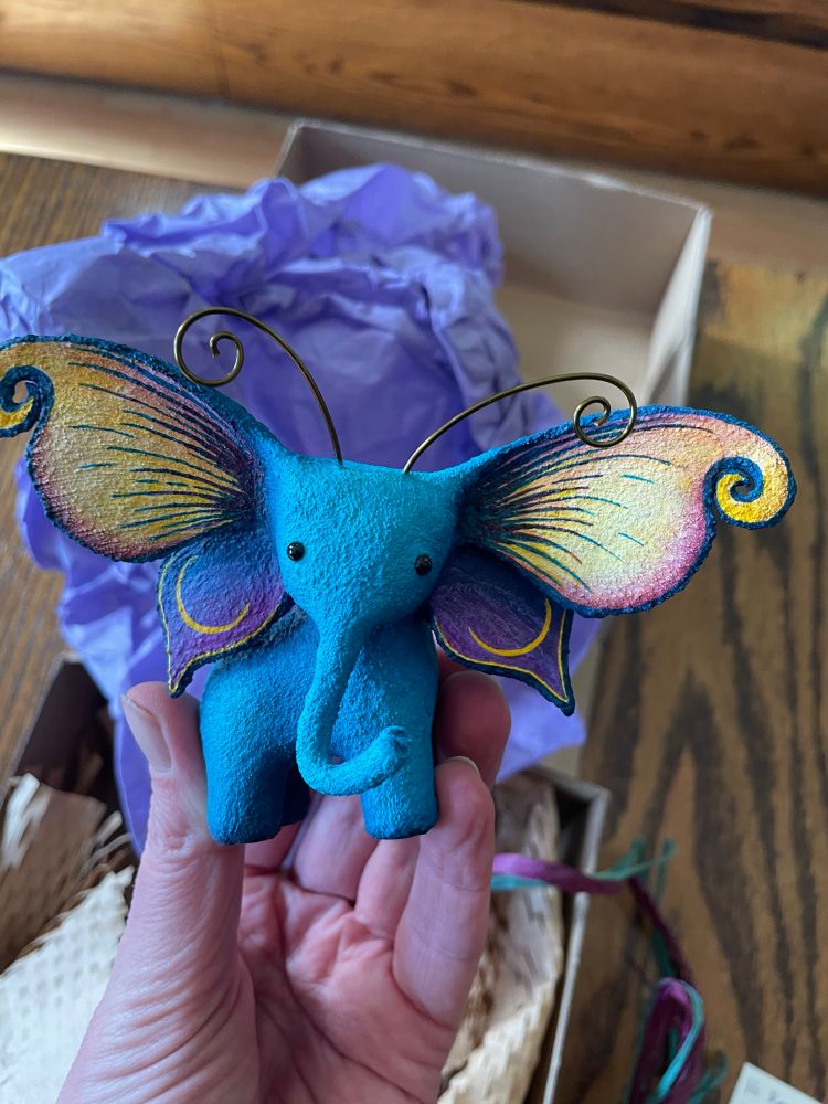 The gorgeous little mostly-teal elephant butterfly 