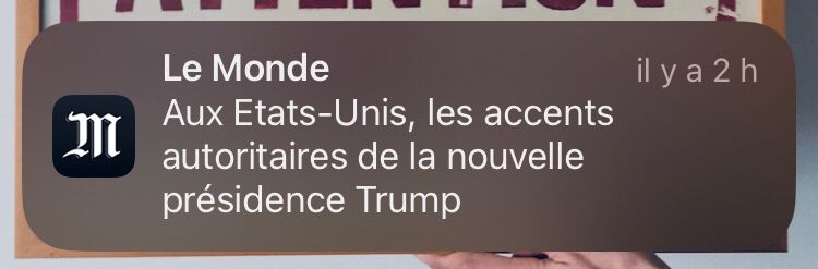Notification Le Monde : « Aux Etats-Unis, les accents autoritaires de la nouvelle prèsidence Trump »