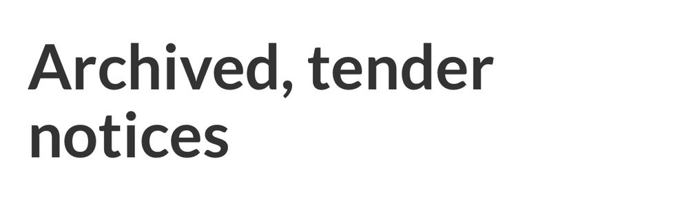 Archived, tender notices
