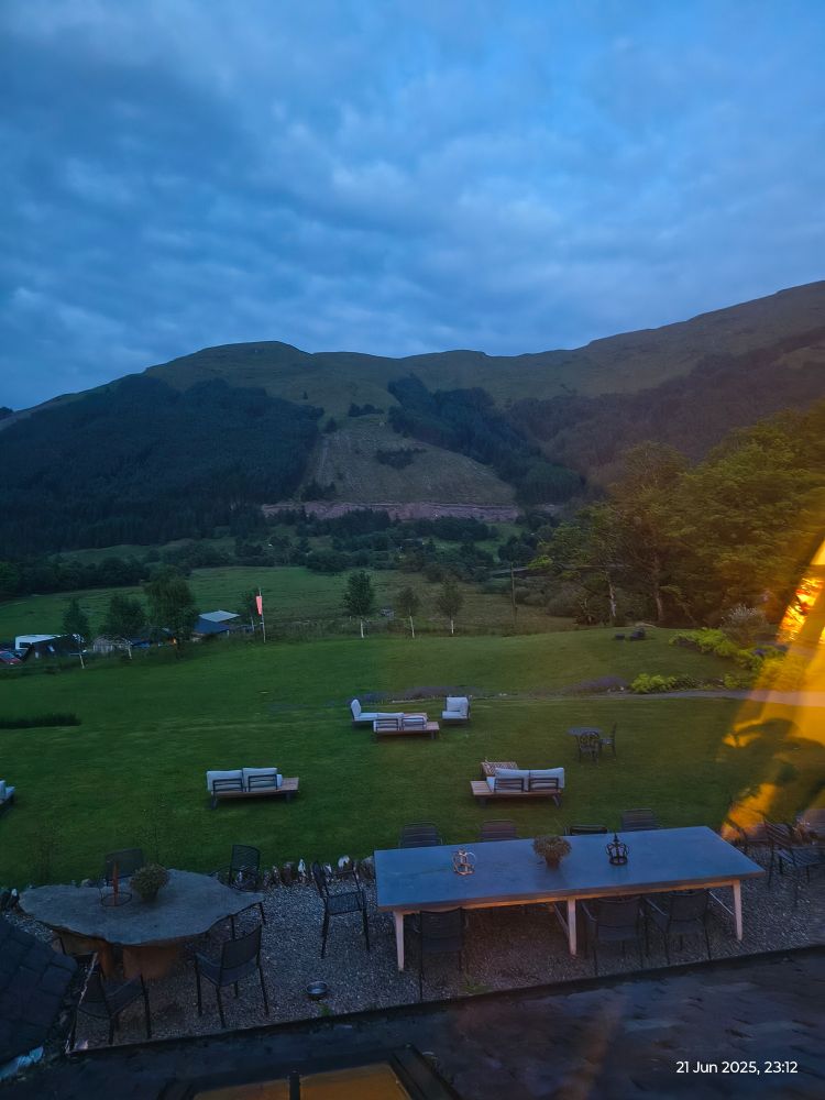 A photo of the Monachyle Mhor garden at 11.30pm and it is still light!