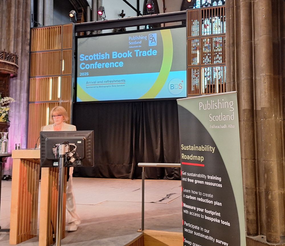 Photo of the main stage at the Scottish Book Trade Conference 