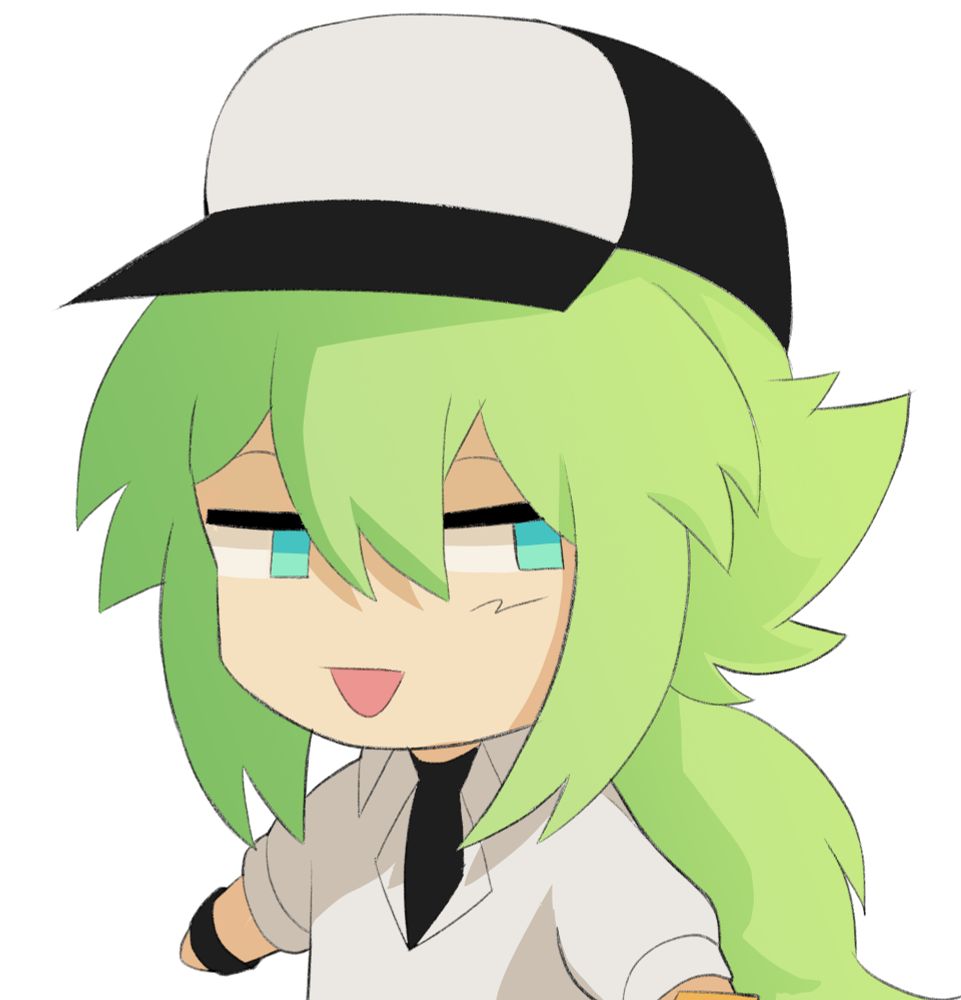 Natural harmonia n Harmonia from pokemon bw black and white for the Nintendo DS in a cute anime chibi artstyle headshot profile picture commission 