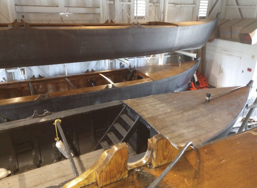 Durham boats at Washington Crossing Historic Park from the top of the boat barn.