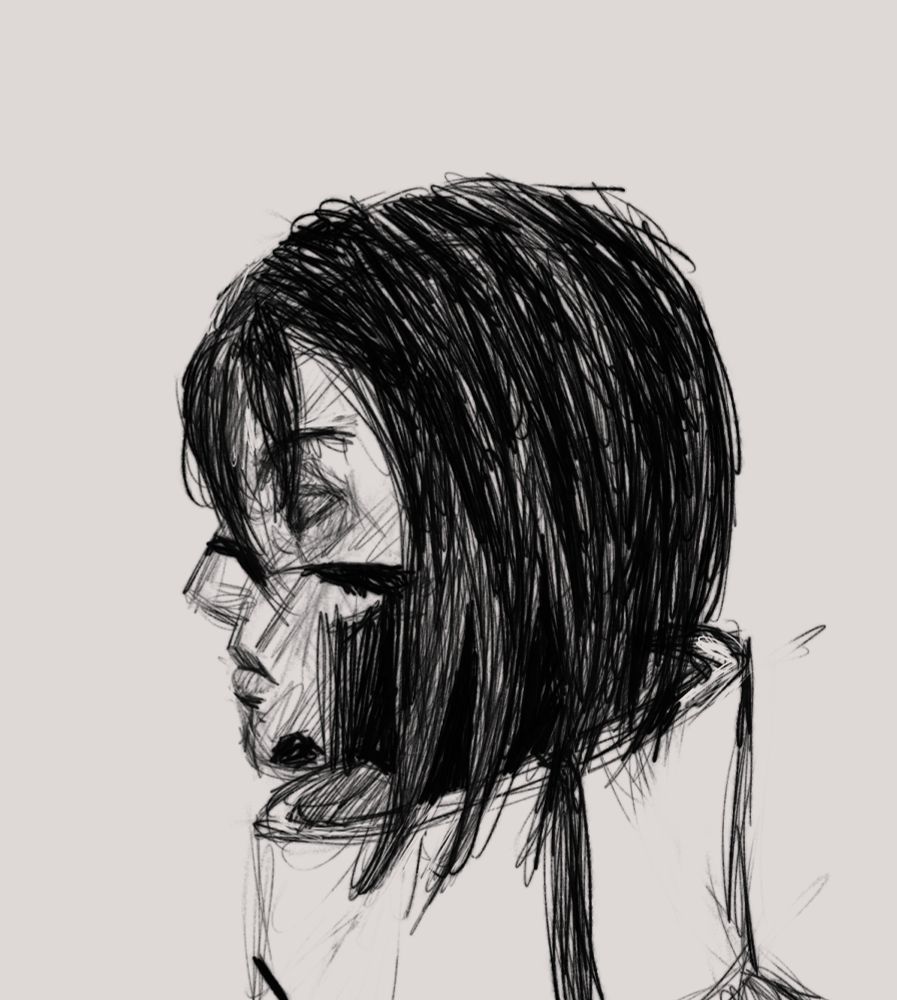 Side profile of storchie
she's looking downwards with an unamused expression on her face